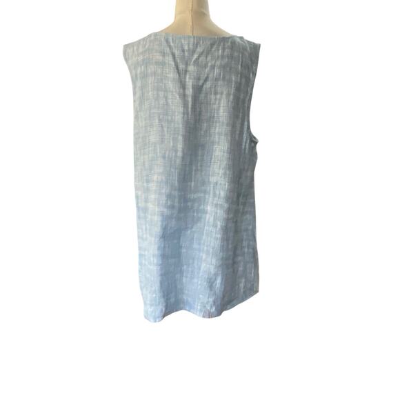 J.Jill ~Pure Jill Linen Wrap Tunic Blue ~Agate/White ~ size LARGE - Picture 6 of 13